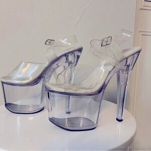 Pleasers Clear 7 inch Dance Shoes